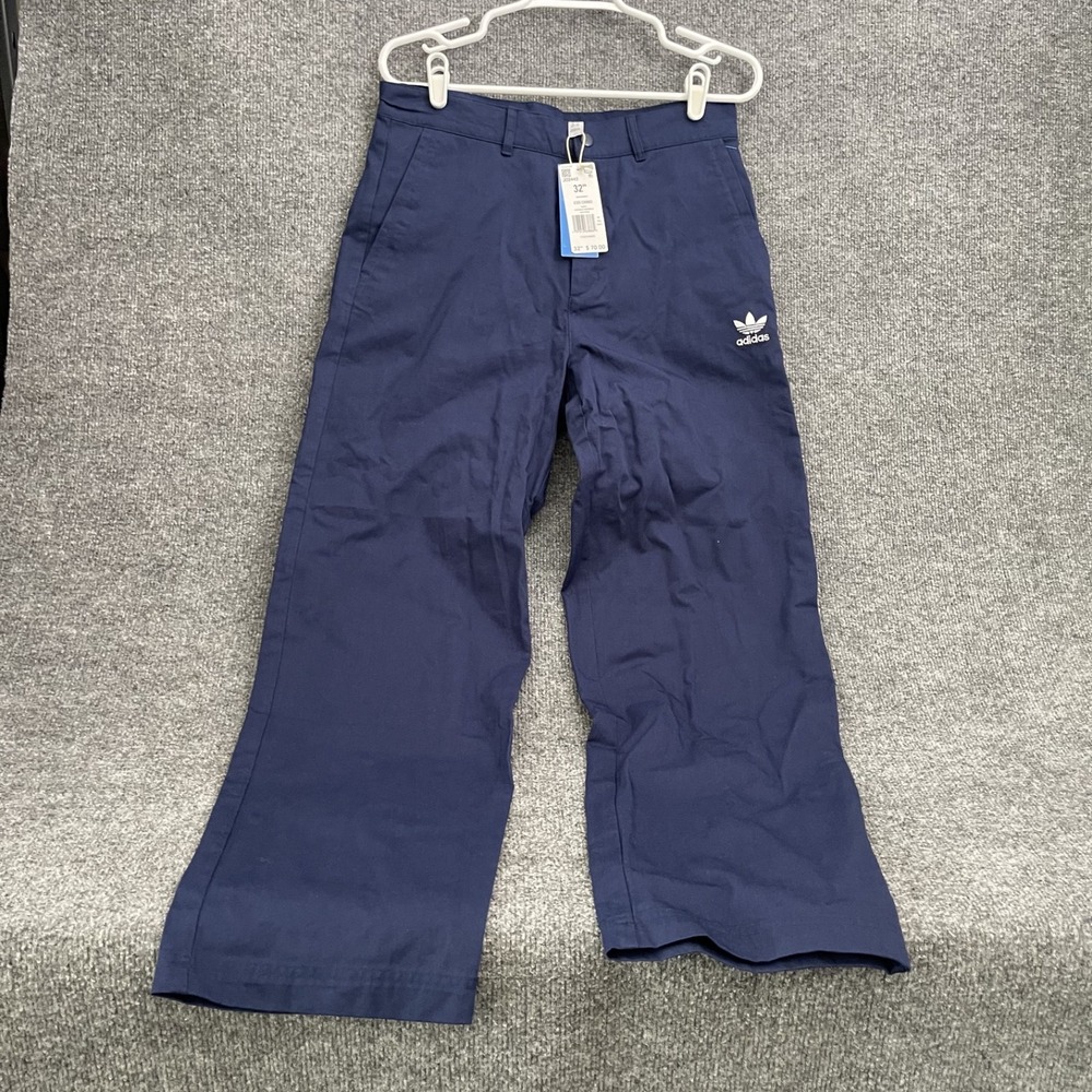 adidas Originals Trefoil Essentials Chino Pants Men's Sz 32 Navy Blue JD2443